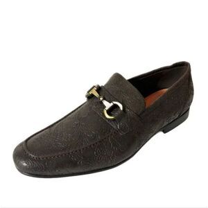 Tallia Tooled Leather Men's Patrizio Loafers in Brown Size 10.5